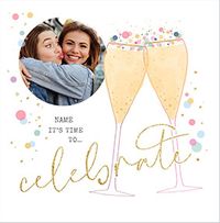 Tap to view Photo Upload Time to Celebrate Square Birthday Card