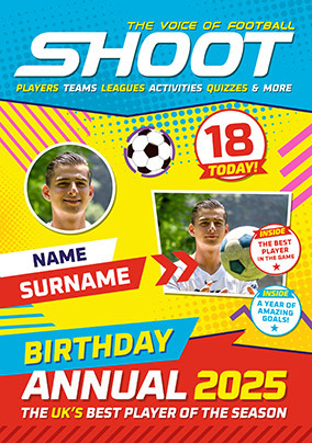 Annual Shoot Magazine 18th Multi Photo Birthday Card