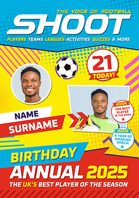 Annual Shoot Magazine 21st Multi Photo Birthday Card