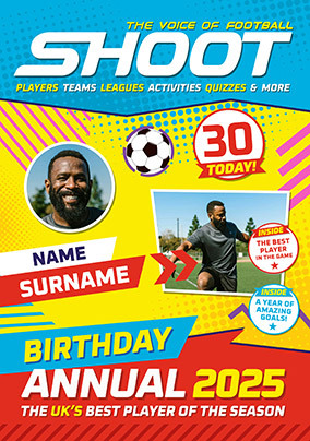 Annual Shoot Magazine 30th Multi Photo Birthday Card