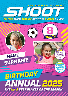 Annual Shoot Magazine 8th Multi Photo Birthday Card