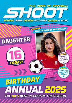 Annual Shoot Magazine Daughter 16th Multi Photo Birthday Card