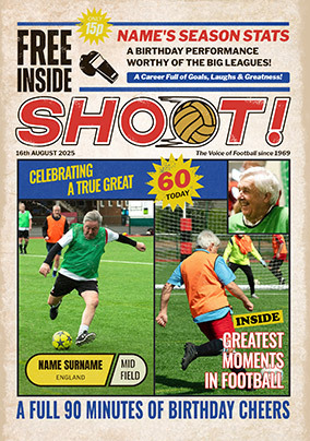 Retro Shoot Magazine 60th Milestone Multi Photo Birthday Card