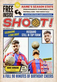 Tap to view Retro Shoot Magazine Husband Multi Photo Birthday Card