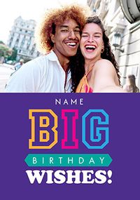 Tap to view Simple Bold Big Birthday Wishes Photo Card