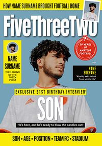 Tap to view Football Magazine Son 21st Birthday Photo Card
