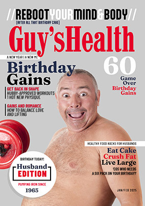 Guy's Health Magazine Husband 60th birthday Photo Card