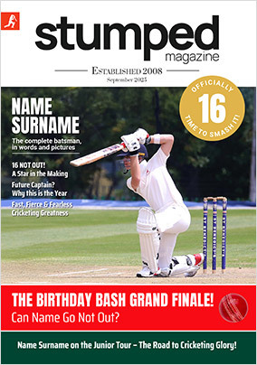 Stumped Cricket Magazine Photo Upload Birthday Card