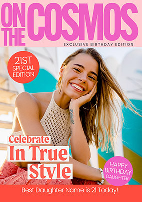 Cosmos Magazine Daughter 21st Birthday Photo Card
