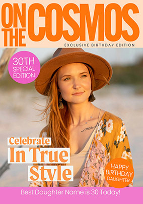 Cosmos Magazine Daughter 30th Birthday Photo Card