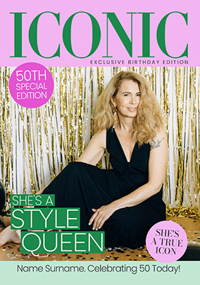 Iconic Magazine 50th Birthday Photo Card