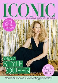 Tap to view Iconic Magazine 50th Birthday Photo Card