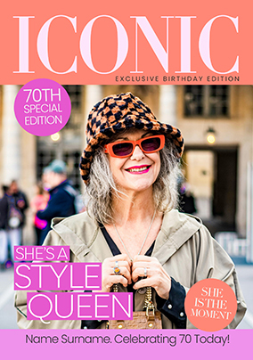 Iconic Magazine 70th Birthday Photo Card
