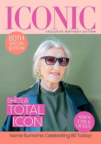 Tap to view Iconic Magazine 80th Birthday Photo Card