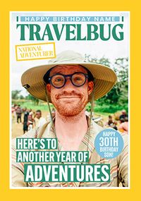 Tap to view Travelbug Magazine Son 30th Birthday Photo Card