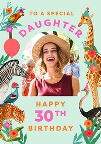 Tap to view Wild Animal Daughter 30th Birthday Photo Card
