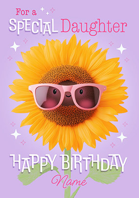 Special Daughter Personalised Sunflower Birthday Card