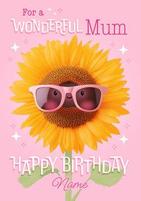 Tap to view Wonderful Mum Personalised Sunflower Birthday Card