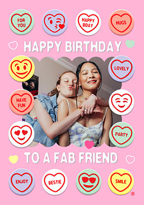 Swizzels Love Hearts Fab Friend Photo Card