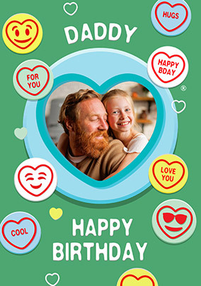 Swizzels Love Hearts Daddy Birthday Photo Card