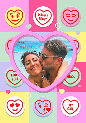 Swizzels Love Hearts My Girl Birthday Photo Card