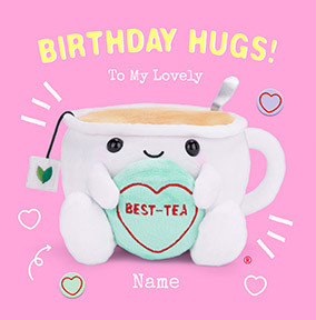 Swizzels Love Hearts Best-Tea Square Birthday Card