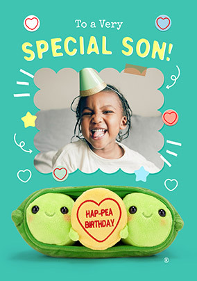 Swizzels Love Hearts Son Hap-Pea Birthday Photo Card