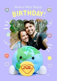 Tap to view Swizzels Love Hearts You Are My World Birthday Photo Card