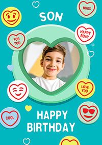 Tap to view Swizzels Love Hearts Son Birthday Photo Card
