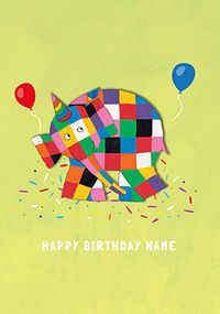 Tap to view Elmer Confetti Personalised Birthday Card