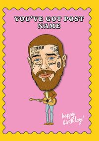 Tap to view Famous Faces Post Malone Spoof Birthday Card