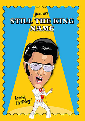 Famous Faces Elvis Spoof Birthday Card