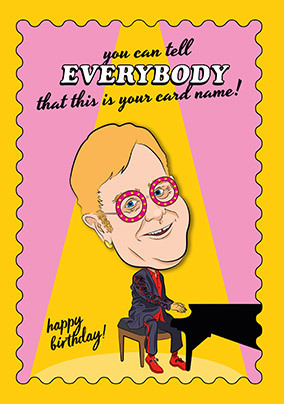 Famous Faces Elton John Spoof Birthday Card