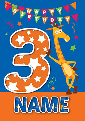 Toys R Us Geoffrey Age 3 Birthday  Card