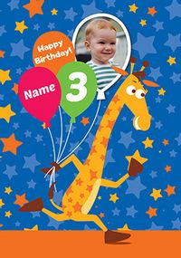 Tap to view Toys R Us Geoffrey Balloon Age 3 Birthday Photo Card