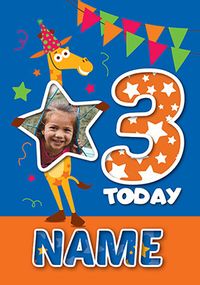 Tap to view Toys R Us Geoffrey Age 3 Birthday Photo Card