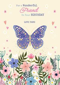 Tap to view Wonderful Friend Butterfly Birthday Card