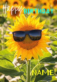 Tap to view Photographic Sunflower Personalised Birthday Card
