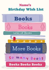 Tap to view Birthday Wish List Books Birthday Card