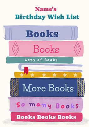 Photo of Birthday Wish List Books Birthday Card