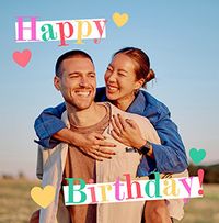 Tap to view Bright Stamp Square Birthday Photo Card