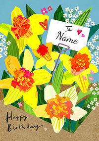 Tap to view Personalised Spring Daffodils Birthday Card