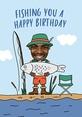 Fishing You a Happy Birthday Photo Card