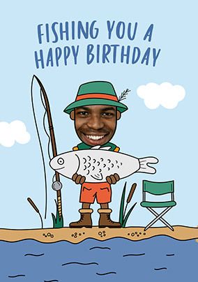 Photo of Fishing You a Happy Birthday Photo Card