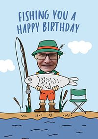 Tap to view Fishing You a Happy Birthday Photo Upload Card
