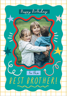Best Brother Squiggle Birthday Card