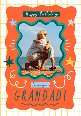 Love You Grandad Squiggle Birthday Card