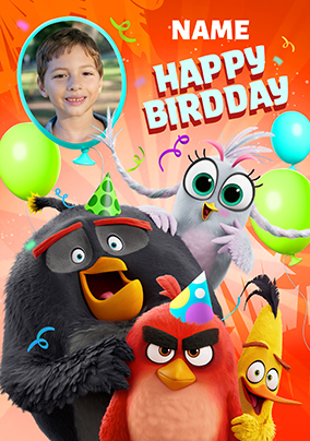 Angry Birds Happy Birthday Photo Card