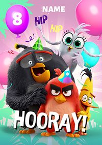 Tap to view Angry Birds Hip Hip Hooray 8th Birthday Card