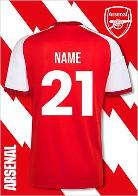 Photo of Arsenal Football Shirt 21st Birthday Card
